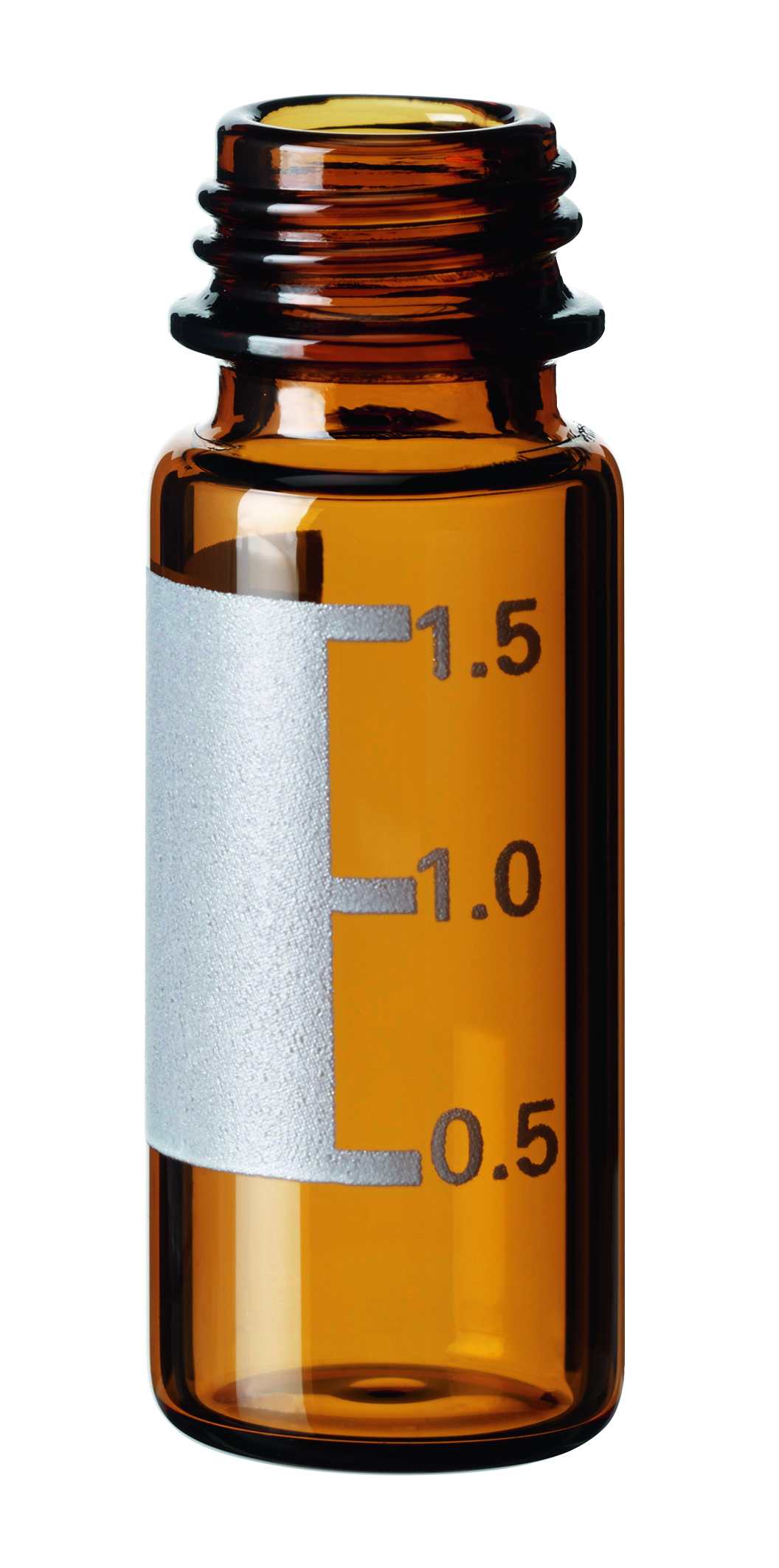 Screw cap vial 2 ml 9mm, label, amber, G, 100pcs