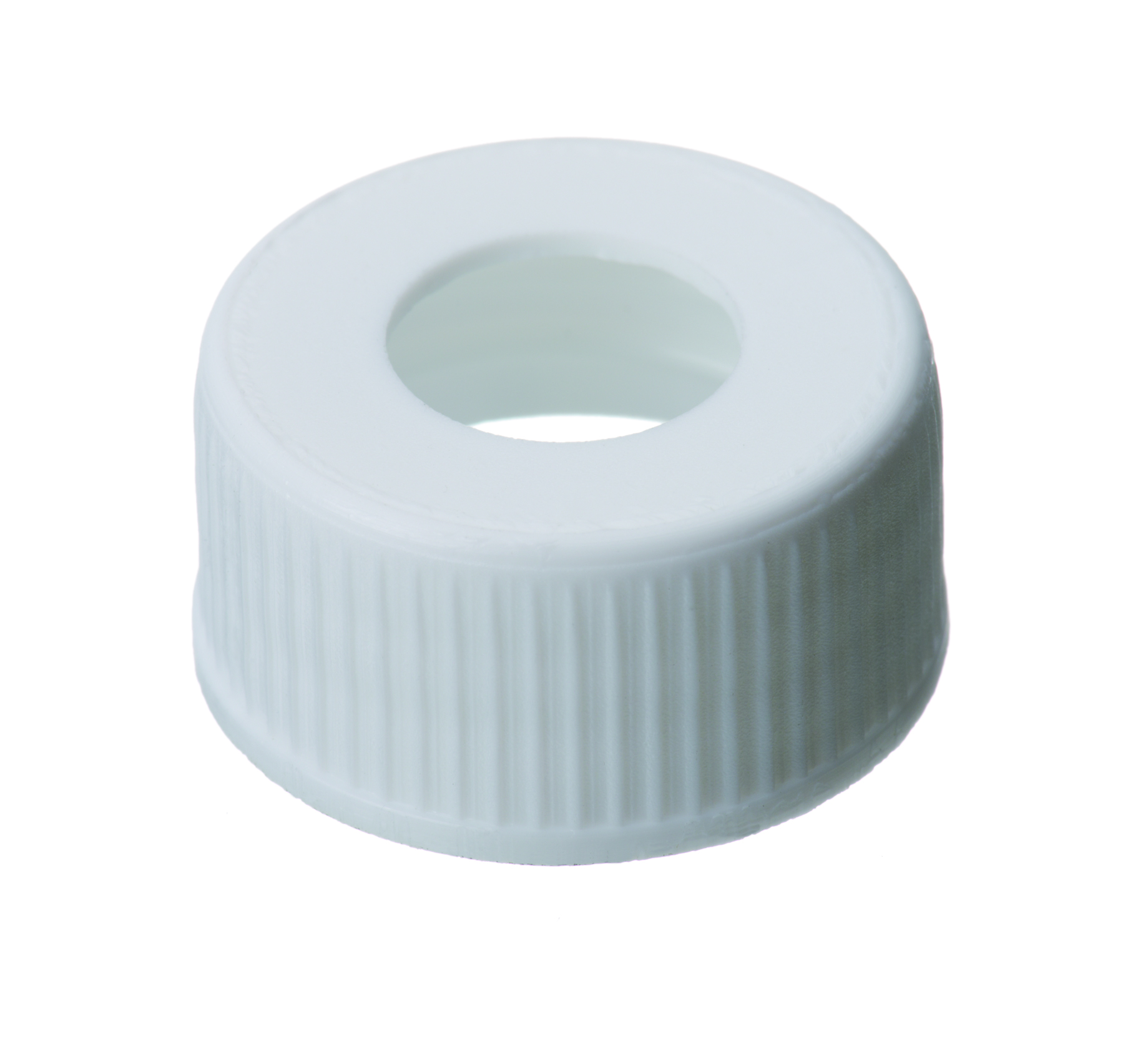 Screw cap 24 mm w/hole, white, 100 pcs