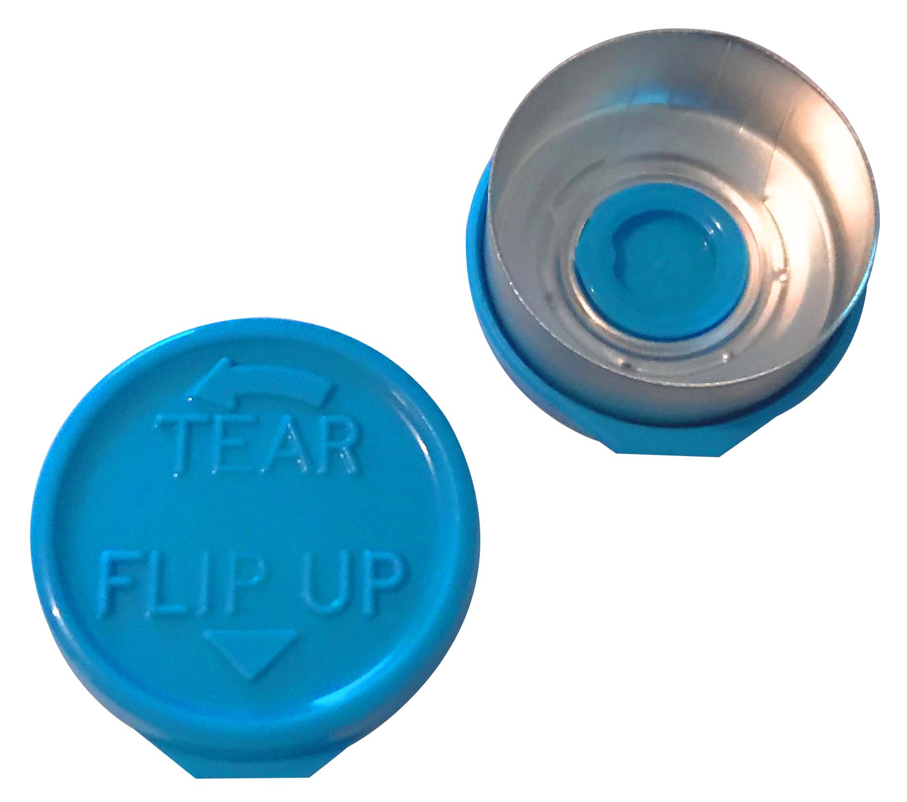 Kapsel 20mm, alu, f-t, blå, komplet afr, 1000stk