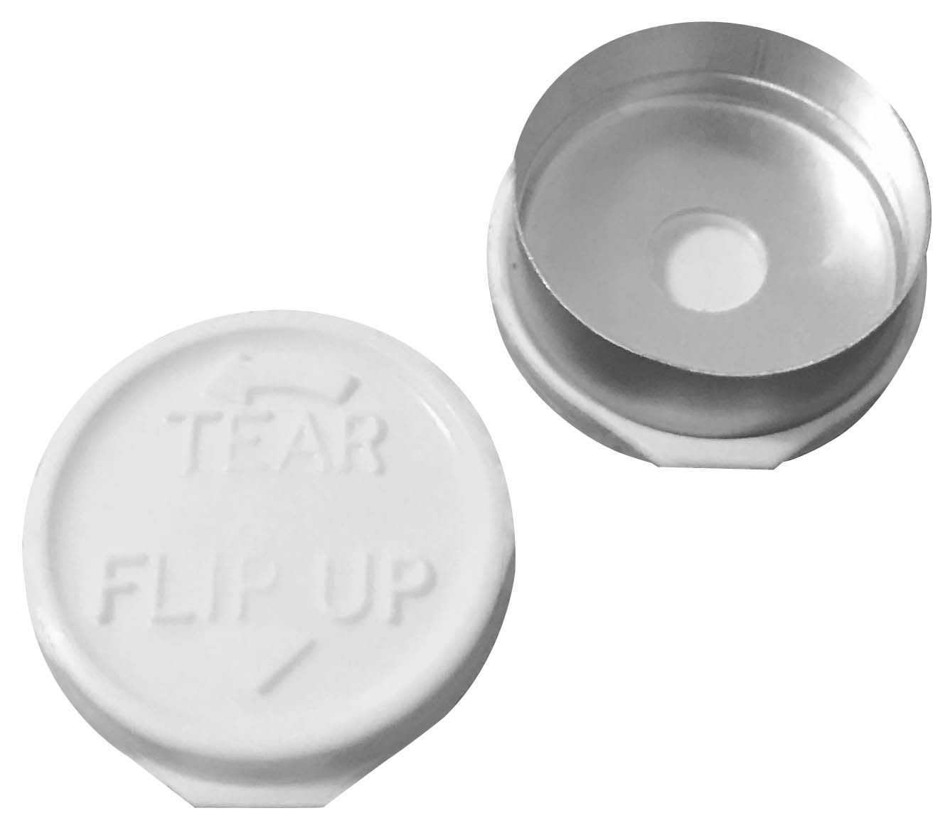 Kapsel 20mm, alu, f-t, hvid, komplet afr, 1000stk