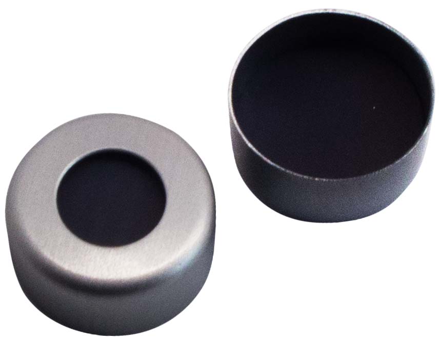 Kapsel 8mm, alu, Viton, sort, 1,0mm, 100stk