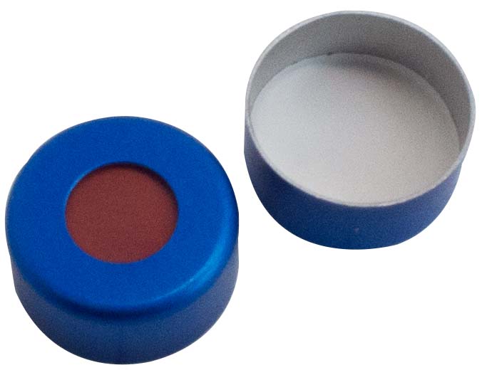 Kapsel 11mm, alu, blå, G/PTFE, 1,0mm, 100stk