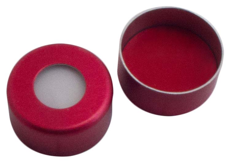 Kapsel 11mm, alu, rød, Sil/PTFE, 1,3mm, 100stk