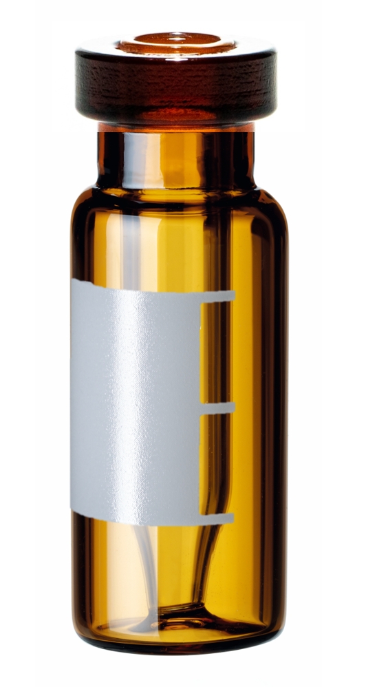 Vial med 0,3ml indsats, 11mm, brun, lb/s, 100stk