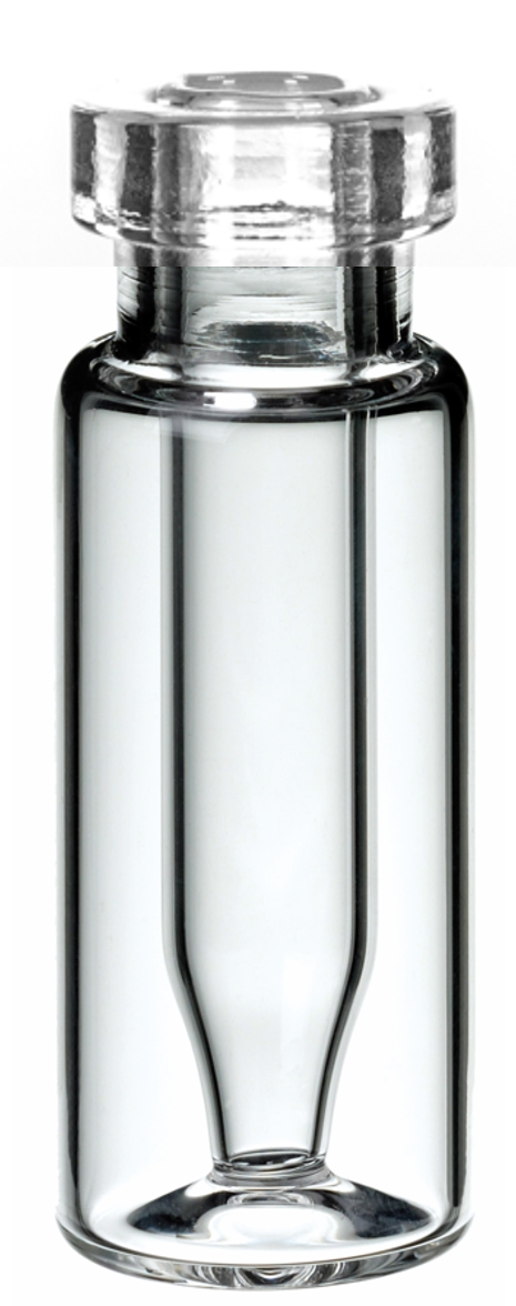 Vial med 0,3ml indsats, 11mm, klar, Base,100stk