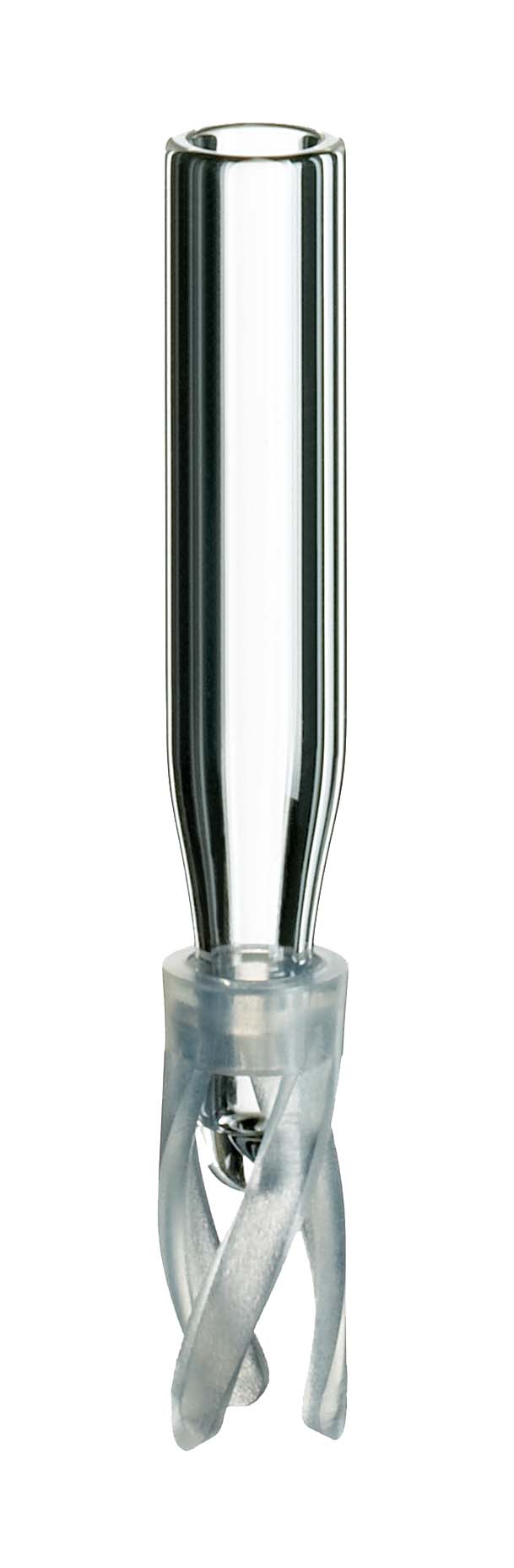 Indsats 0,15ml, 5mm, klar, med trefod, 100stk