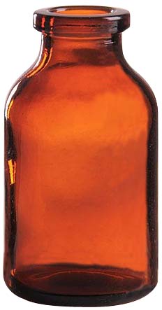 Inf.flaske 100ml, 32mm krave, brun glas, DIN/ISO