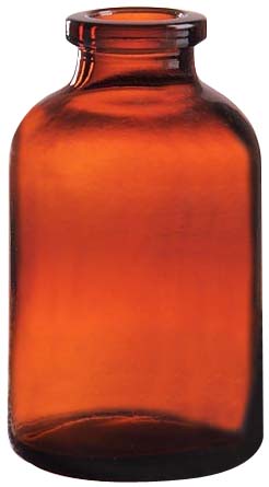 Inj.flaske 30ml, 20mm, brun, DIN/ISO, 156stk