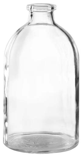 Inj.flaske 100ml, 20mm, klar, DIN/ISO, 88stk