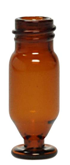 Mikro-vial 1,1ml, 10-425, brun, med fod, 100stk