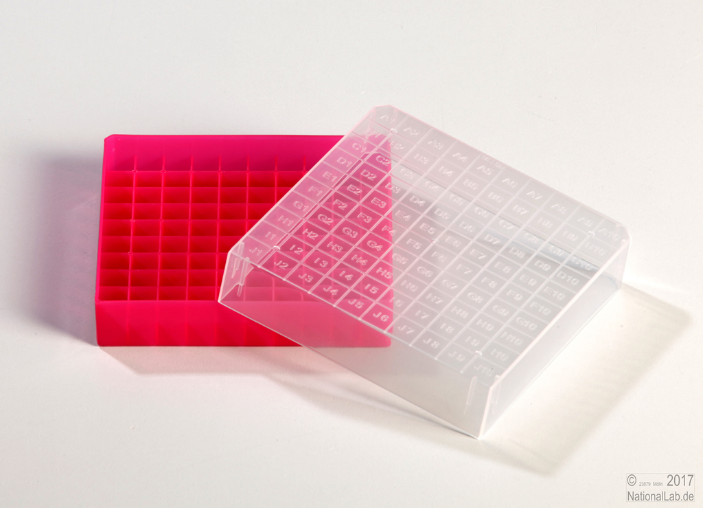 EPPi Cryobox 1.0, 10x10, rød, 40 mm, PP