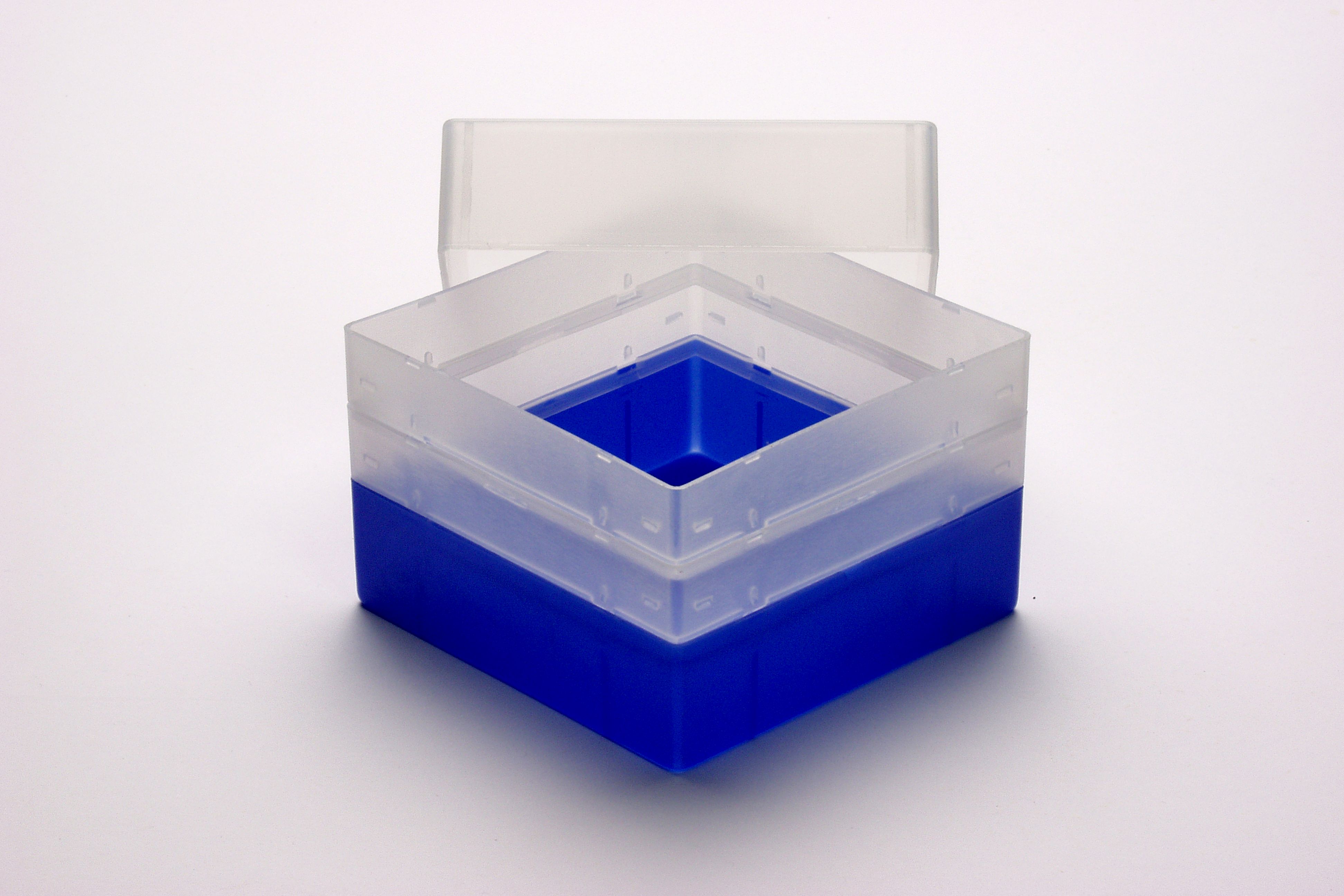 Cryo box, 130x130x128mm without divider, neonblue