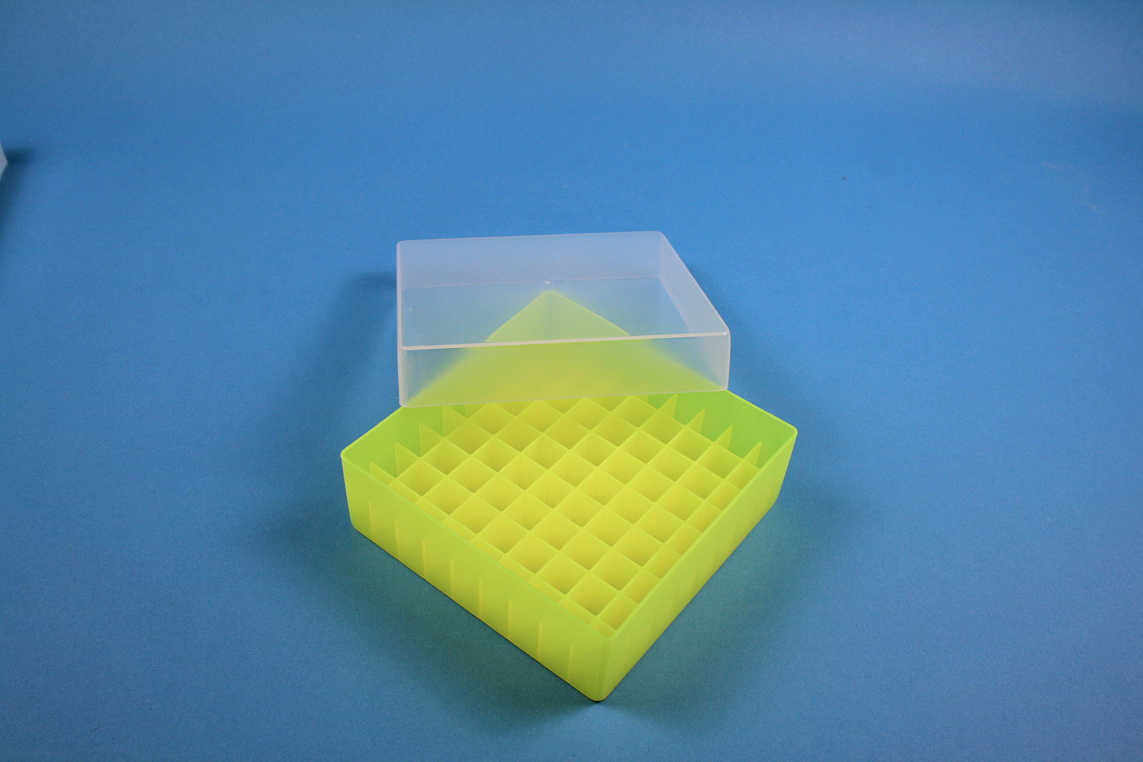 Cryo box, 130x130x45mm 81 hl. Ø 12,5mm, neonyello