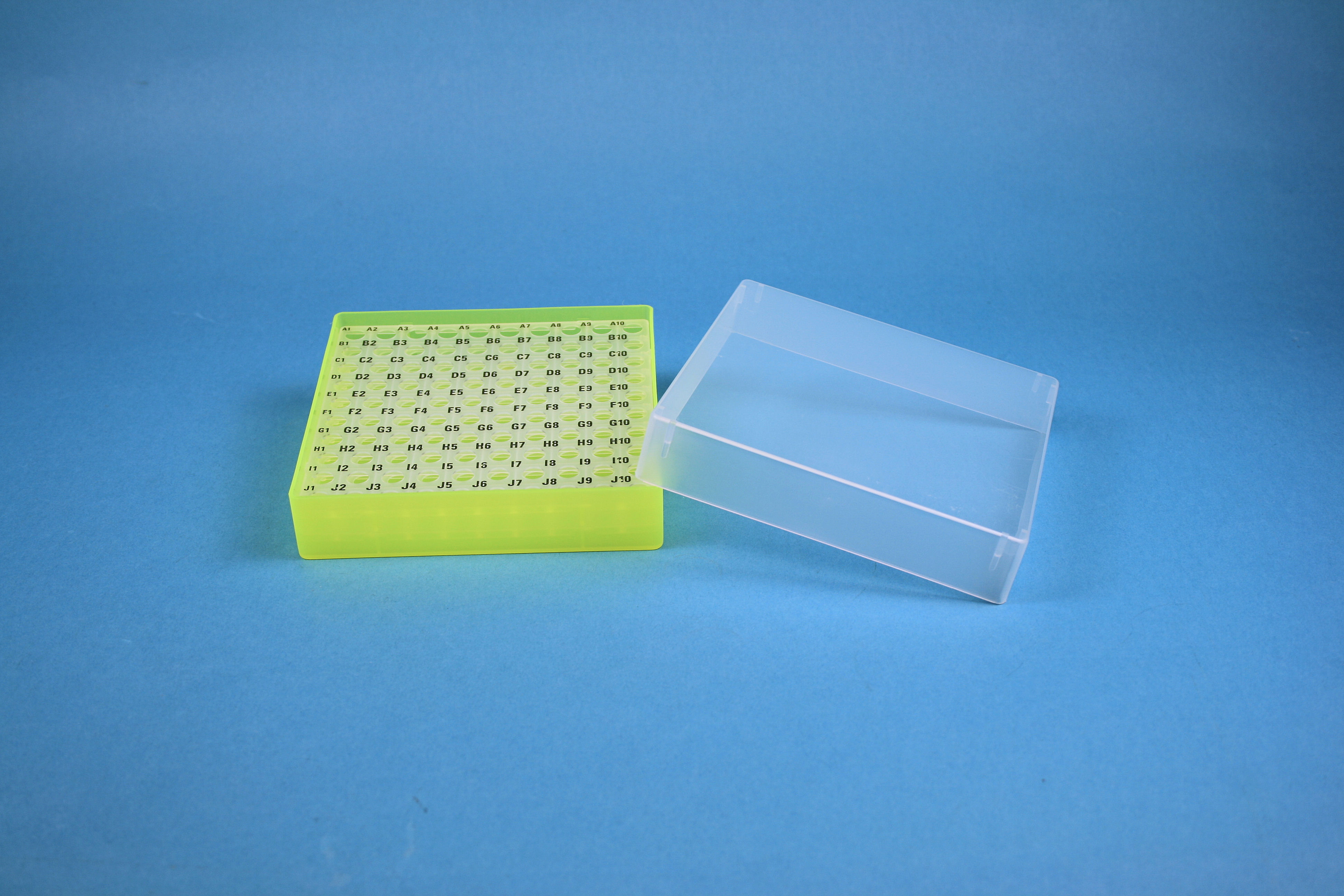 Cryo box, 130X130x37mm, 100 hl., neonyellow