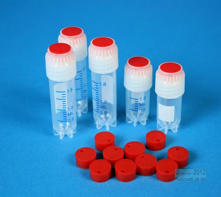 Colored Inserts, Thorbi Cryo tubes, red, 5x100pcs