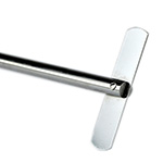 Propeller stirrer with a flexible blade, stirrer d