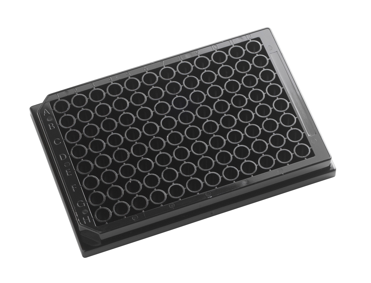 96 pos. plade 350uL sort/klar, 100stk