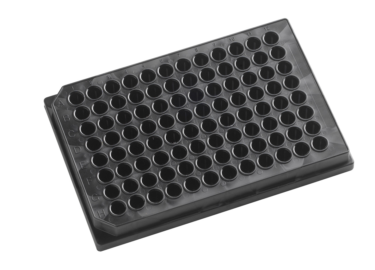 96 pos. plade 350uL sort, 100stk