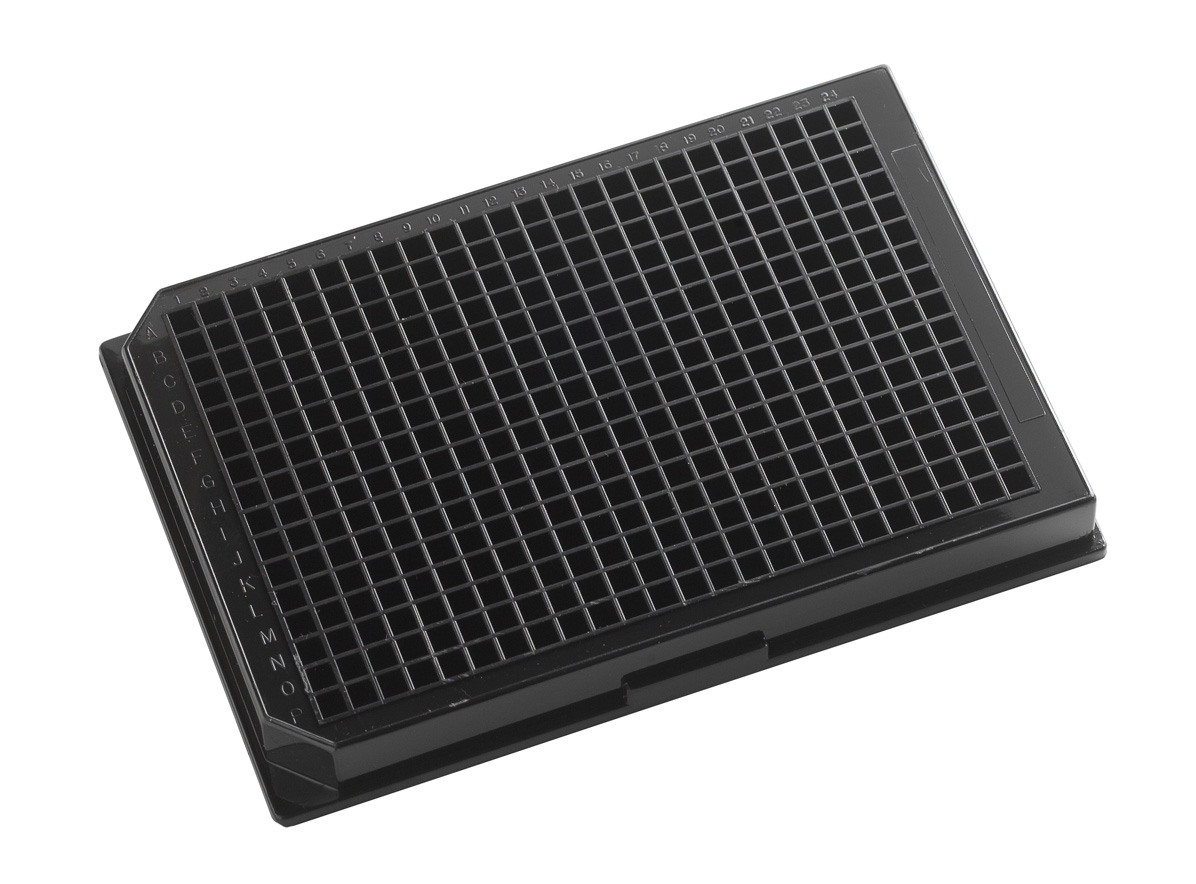 384 pos. plade, klar, mikro, sort, 100stk