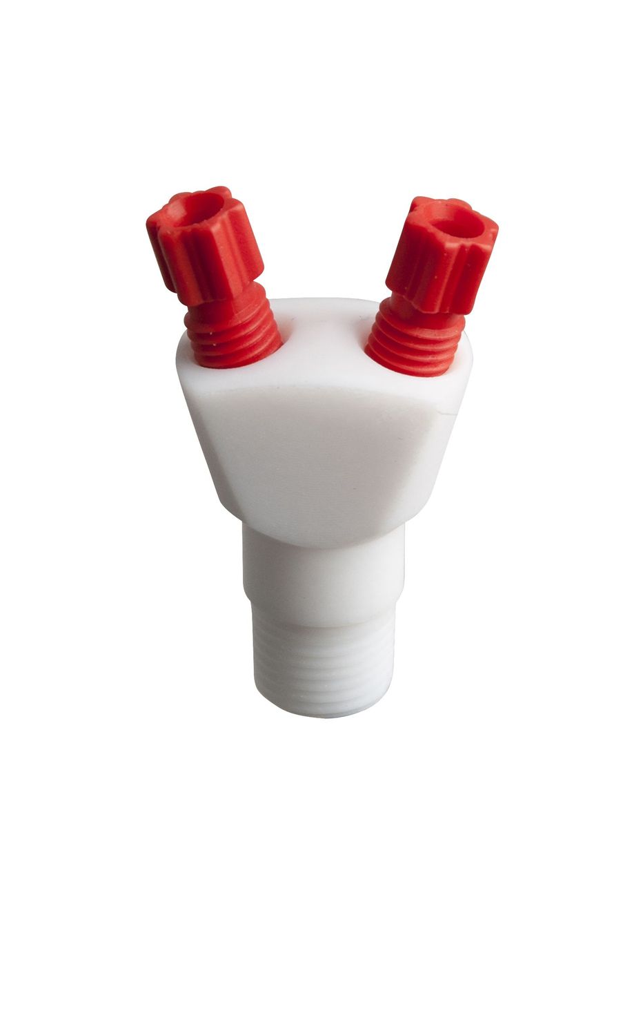 2-i-1 adapter, 2x3,2 mm, lodret