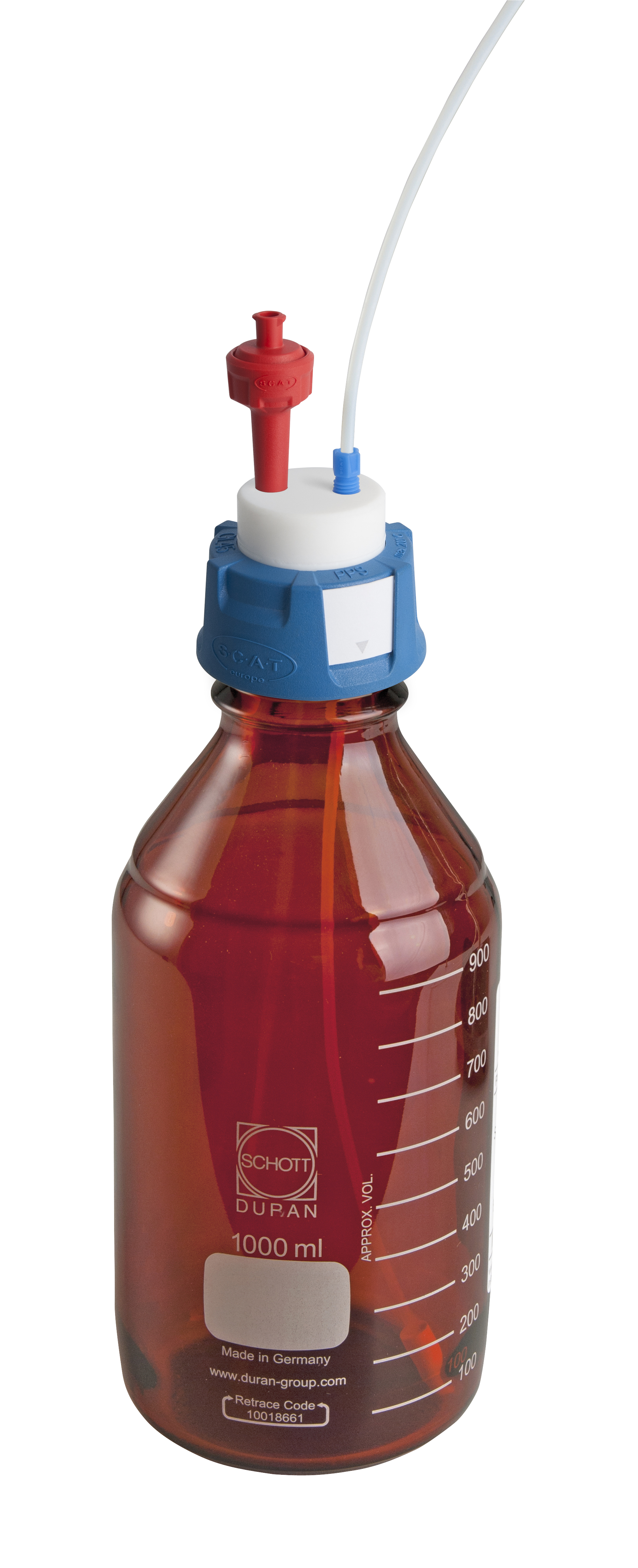 HPLC-Set I, 1xGL45 S-Cap I, 1x1000 ml rund/brun gl