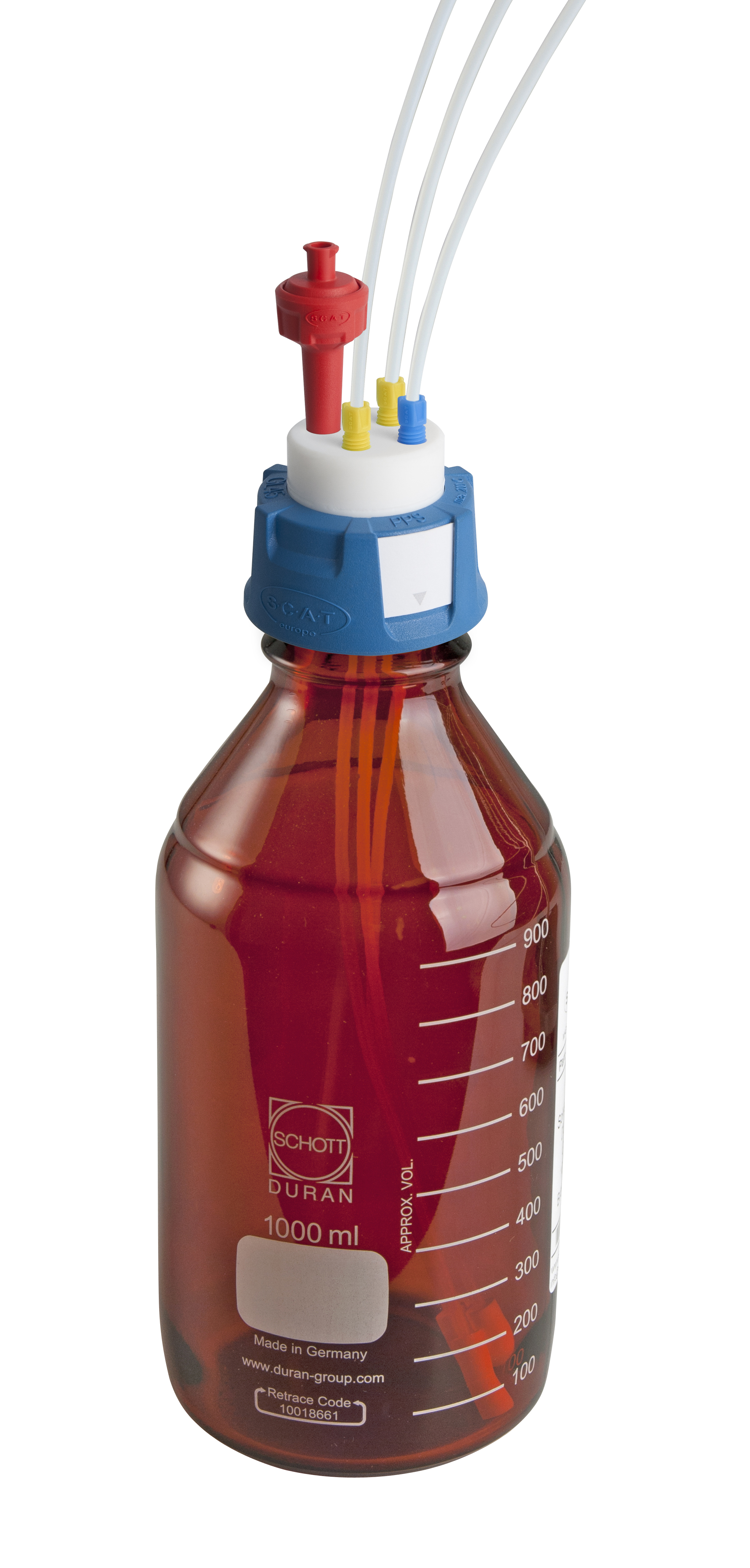 HPLC-Set III, 1xGL45 S-Cap I, 1x1000 ml rund/brun