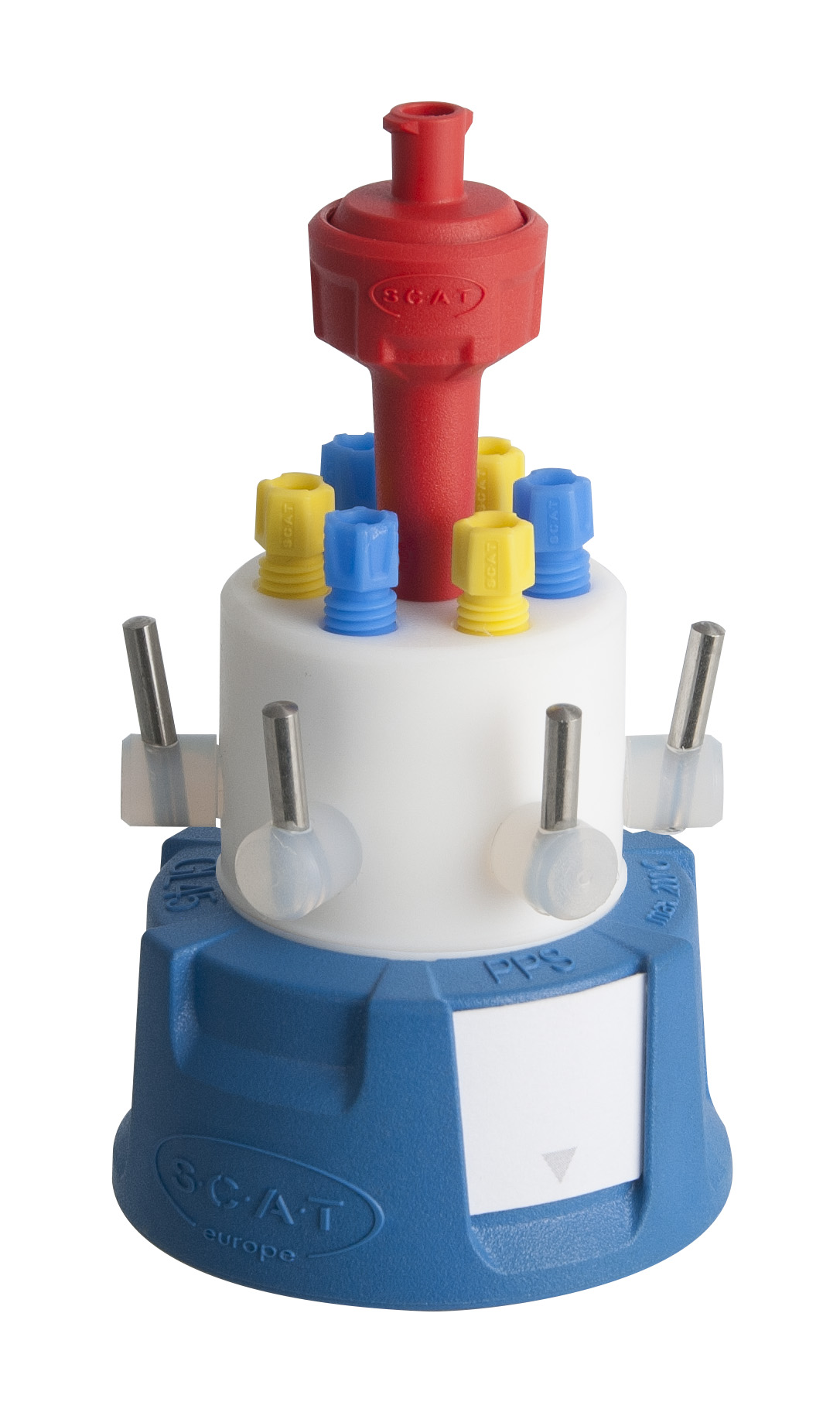 S-Cap VI, GL45 m. 6xlukke-ventil+6xPFA 3,2mm+luftv