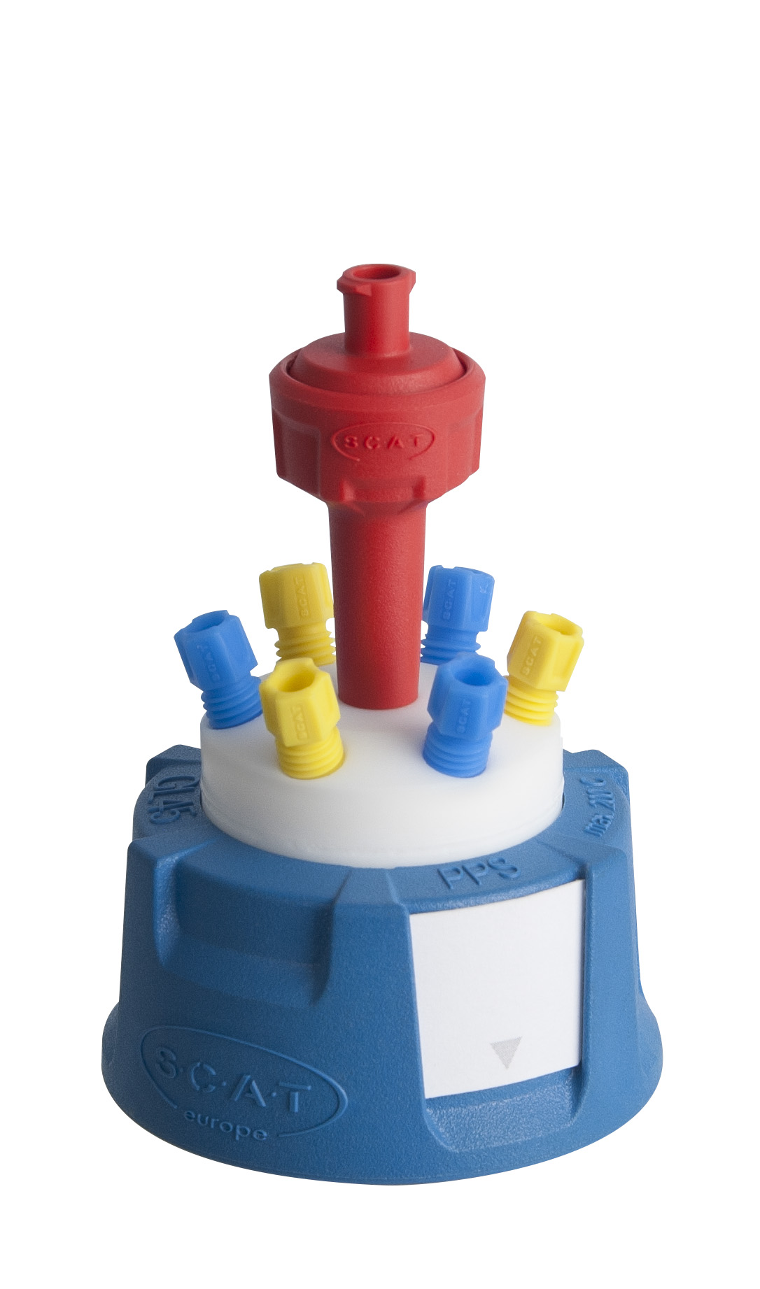 Låg til reservoirflaske GL45, 5x3,2mm m. ventil