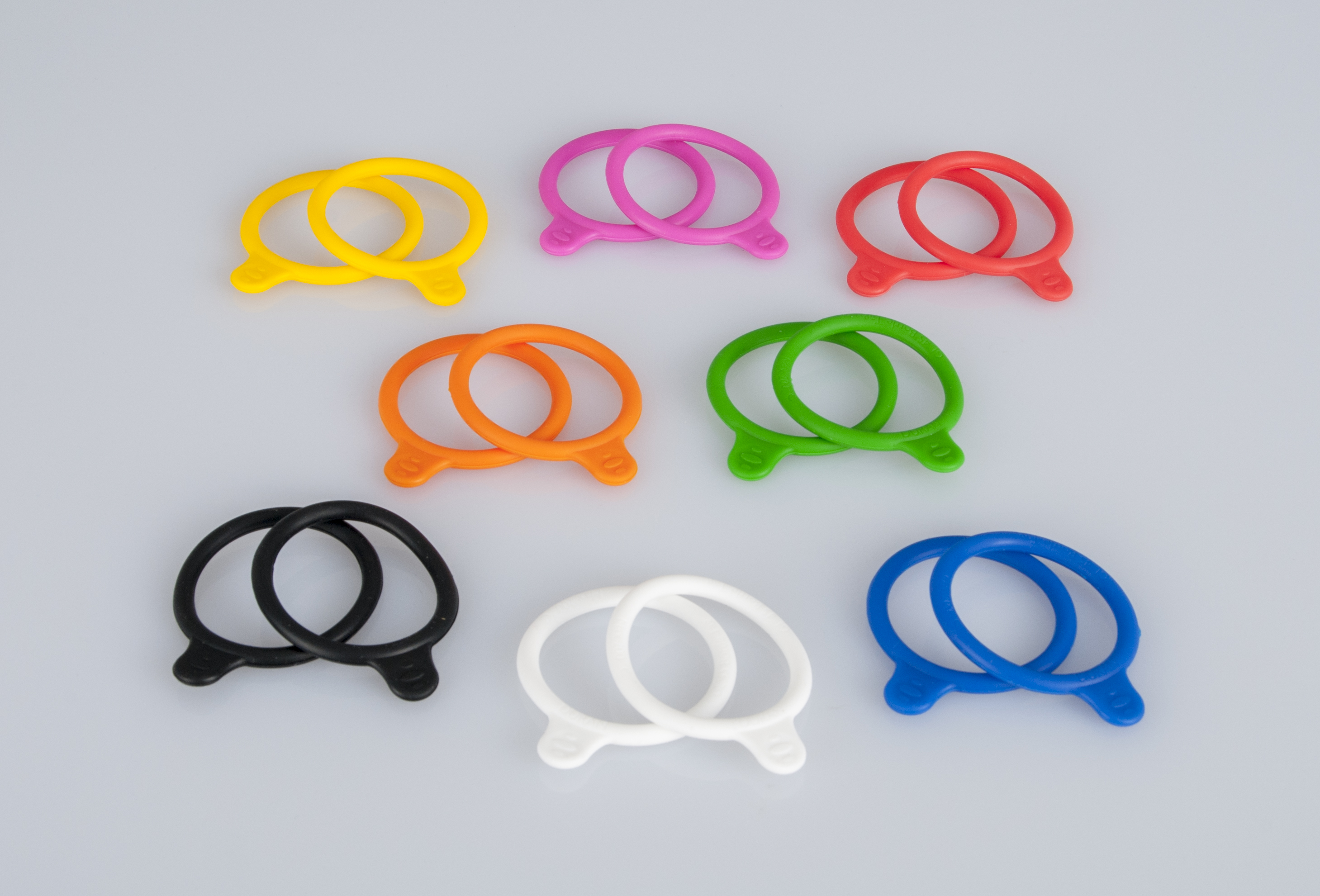 Mærkningsskilte til GL45 flaske, 2xblue, 2xpurple,