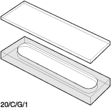 Kuvette, 20/C, optisk glas, 1mm, 0,31ml