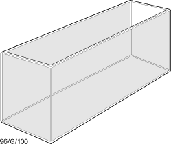 Kuvette, 96, optisk glas, 100mm, 70ml