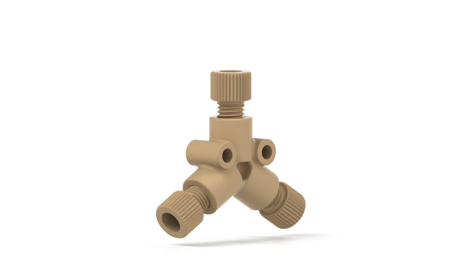 Y-fitting, PEEK, 1/8", 1mm hole