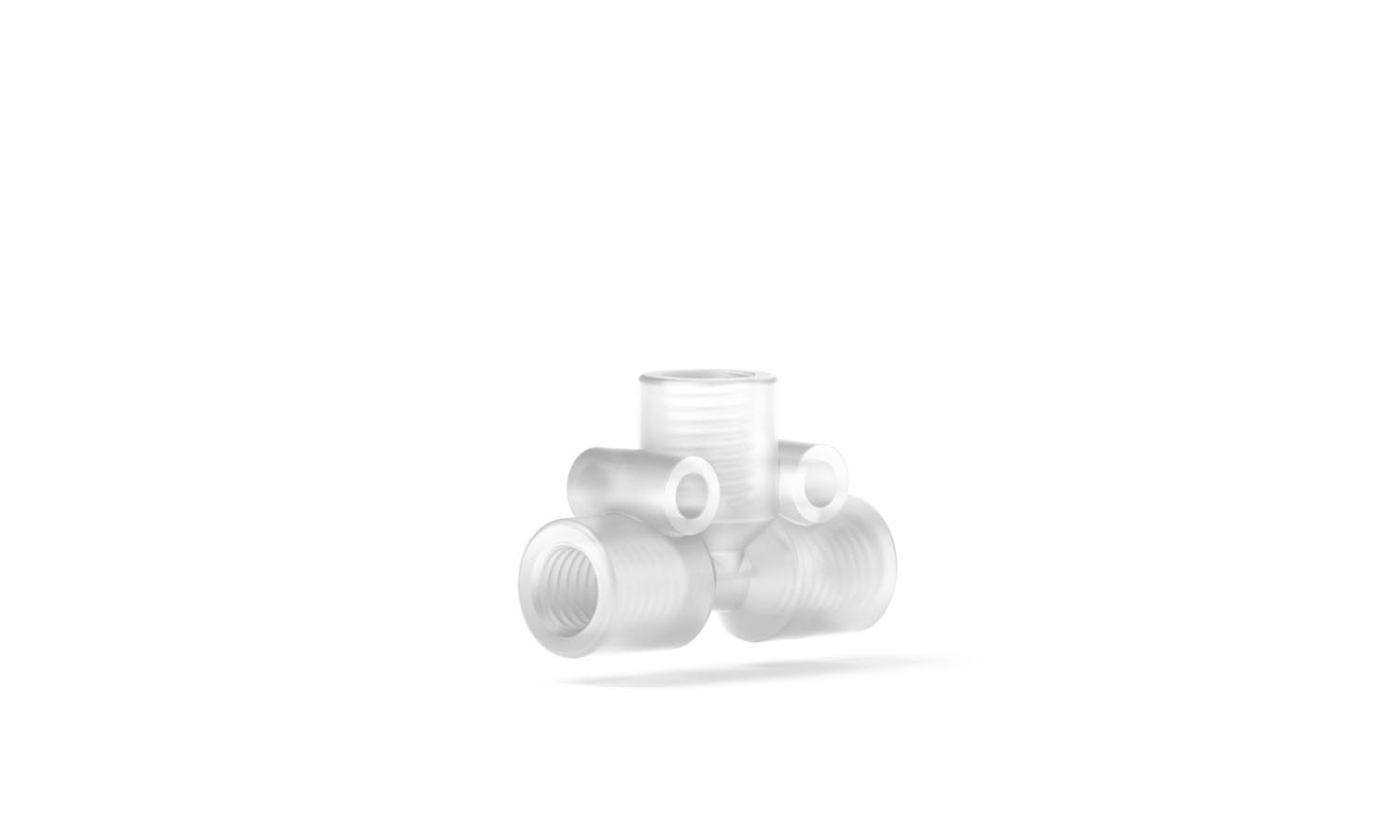 Tee, Tefzel, 1/16", 0,5mm hole