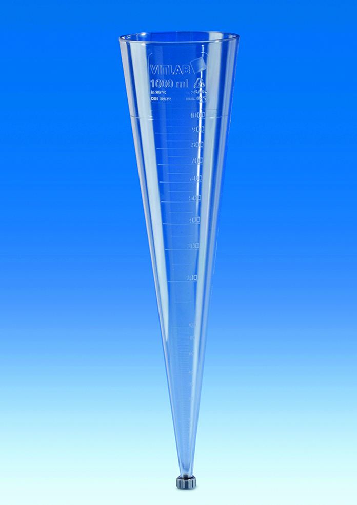 Sedimentation cone (Imhoff), PS, 1000 ml, 3 pcs