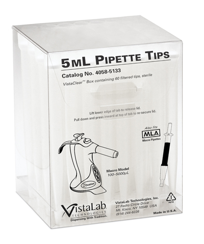 Pipette tip, 5ml, sterile, with filter, 60 pcs