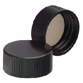 24-400 Cap, Mfp Blk, PTFE/White Rbr Lnr, 200 pcs